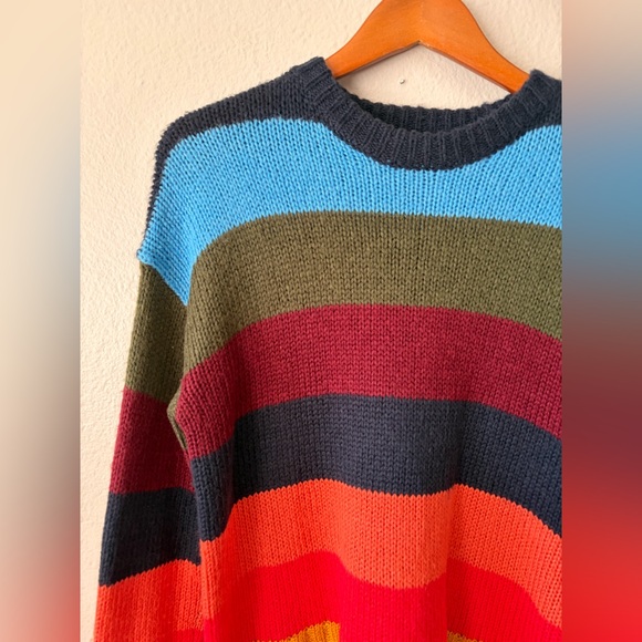 Urban Outfitters Benny Stripe Boyfriend Oversized Sweater Women Extra Small XS - Picture 2 of 10